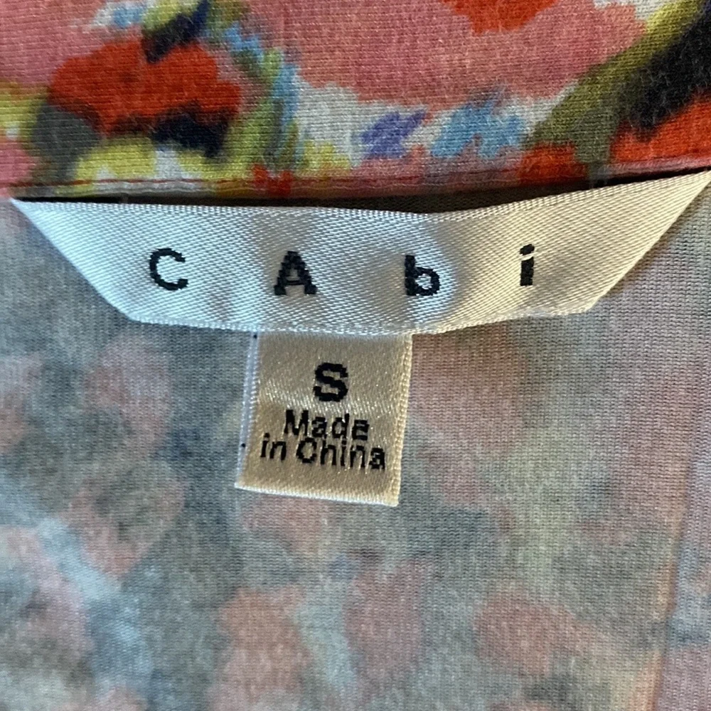 CAbi Abstract Watercolor Jersey Shirt Dress Size S”